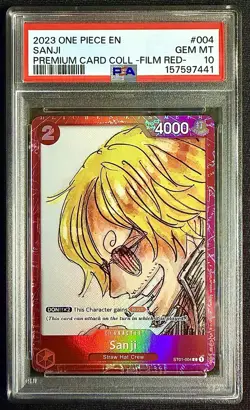Sanji PSA 10 - Premium Card Collection, ONE PIECE FILM RED English ST01-004 - Image 1