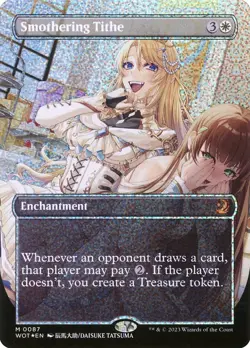 Smothering Tithe (Anime Borderless Foil 0087) Wilds of Eldraine Playtest Card - Image 1