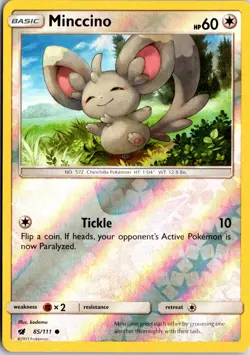 Minccino 85/111 C Crimson Invasion Pokemon Reverse Holo NM/M - Image 1