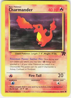 Charmander 50/82 Common Team Rocket Pokemon Unlimited HP - Image 1