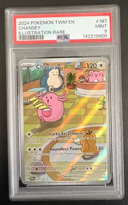 PSA 9 Chansey 187/167 Pokemon TCG Twilight Masquerade Illustration Rare MINT - Image 1