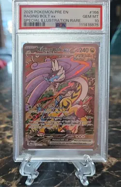 2025 Pokemon Prismatic Raging Bolt ex Special Illustration Rare #166/131 PSA 10 - Image 1