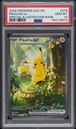 2026 POKEMON ASC EN-ASCENDED HEROES SPECIAL ILLUSTRATION RARE PIKACHU EX PSA 10 - Image 1