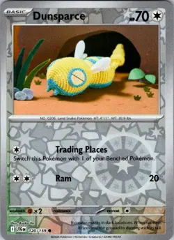 Dunsparce 120/159 Common Journey Together Pokemon Reverse Holo Near Mint - Image 1