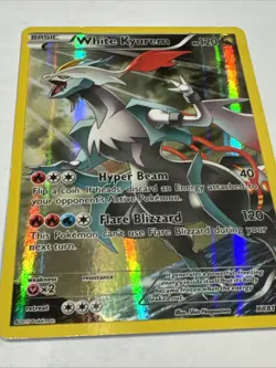 White Kyurem XY81 Black Star Promo Full Art Pokemon XY Promo LP - Image 2