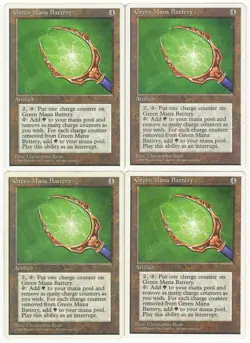 MTG Green Mana Battery x4 4th Edition Rare LP/MP Playset - Image 1