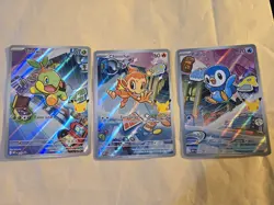 Pokemon First Partner Illustration Collection Series 1 Gen 4 Sinnoh Starters Set - Image 1