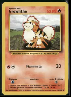 Growlithe 28/102 Uncommon Base Set 1999-2000 Pokemon Near Mint - Image 1