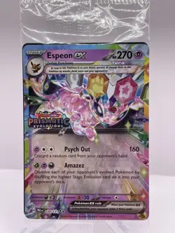 Pokemon Prismatic Evolutions Espeon ex 034/131 Surprise Box Stamped Sealed - Image 1