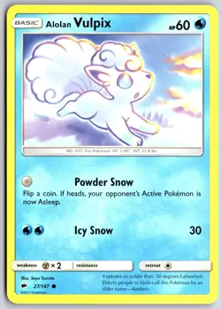 Alolan Vulpix 27 C Burning Shadows Pokemon NM/M - Image 1
