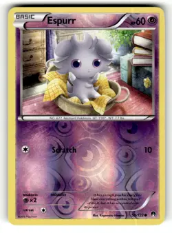 Espurr 58/122 Common BREAKpoint Reverse Holo Pokemon Lightly Played - Image 1