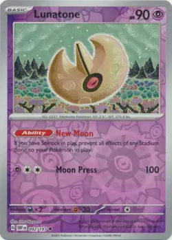 Lunatone 92/197 Reverse Holo | Obsidian Flames | Pokemon Card - Image 1