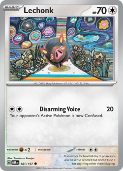Lechonk 181/197 Common | Obsidian Flames | Pokemon Card - Image 1