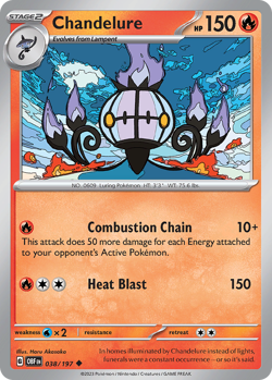 Chandelure 38/197 Uncommon | Obsidian Flames | Pokemon Card - Image 1
