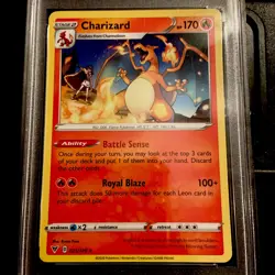 2020 POKEMON SWORD & SHIELD VIVID VOLTAGE CHARIZARD #025 PSA 10 - Image 2
