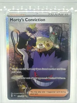 2024 POKEMON TEMPORAL 211 MORTY'S CONVICTION SPECIAL ILLUSTRATION RARE PSA 9 - Image 2