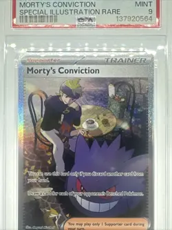 2024 POKEMON TEMPORAL 211 MORTY'S CONVICTION SPECIAL ILLUSTRATION RARE PSA 9 - Image 5
