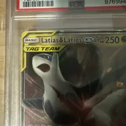 2019 POKEMON SUN & MOON TEAM UP #113 LATIAS & LATIOS GX PSA 10 - Image 2