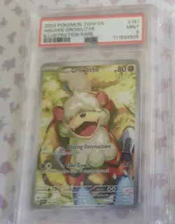 Pokemon TCG Hisuian Growlithe Twilight Masquerade 181/167 IR PSA 9 - Image 1