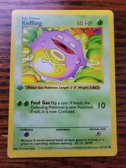 Koffing 51/102 MP! | Base Set | 1ST EDITION | Vintage WOTC Pokemon TCG - Image 1