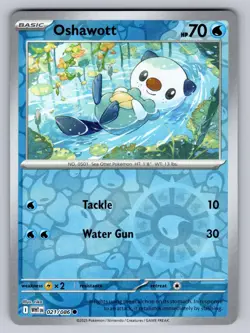 Oshawott 021/086 Common White Flare Pokemon Reverse Holo Lightly Played - Image 1