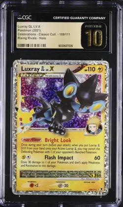 CGC 10 PRISTINE Luxray GL Lv. X 109/111 Holo Rare Celebrations Classic Pokemon - Image 1