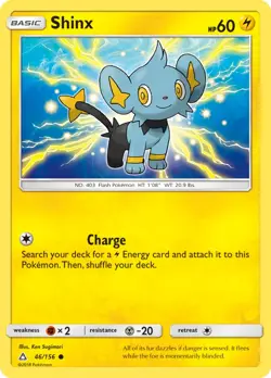 Pokemon SHINX Sun & Moon Ultra Prism 46/156 NM/Mint PACK FRESH - Image 1