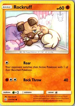 Rockruff Pokemon Cosmic Eclipse 123/236 LP - Image 1