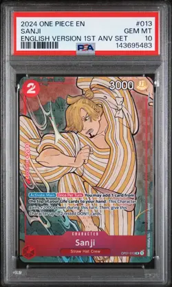 2024 ONE PIECE ENGLISH VERSION 1ST ANNIVERSARY SET #013 SANJI PSA 10 - Image 1