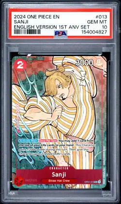 2024 ONE PIECE ENGLISH VERSION 1ST ANNIVERSARY SET #013 SANJI PSA 10 - Image 1