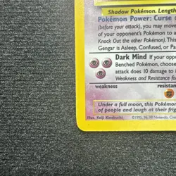 Pokemon TCG Gengar Fossil Holo Card 5/62 Unlimited Rare - Image 2