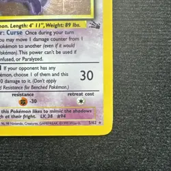 Pokemon TCG Gengar Fossil Holo Card 5/62 Unlimited Rare - Image 5
