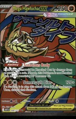 Pokemon Cards Mega Hawlucha ex 268/217 Ascended Heroes Mega Attack Rare NM *1 - Image 1