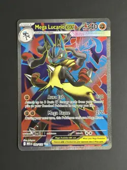Pokemon TCG Mega Lucario EX 160/132 ME01 Ultra Rare Full Art Holo - Image 1