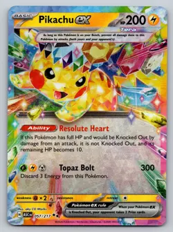 Pikachu ex 057/217 Double Rare ME: Ascended Heroes Pokemon Near Mint - Image 1