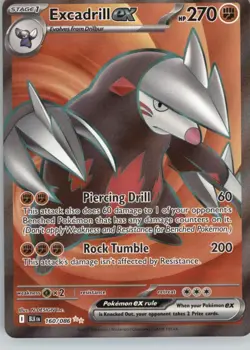 Excadrill ex 160/086 Holo Ultra Rare Black Bolt Pokemon Near Mint - Image 1