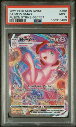Fa/Mew Vmax 2021 Pokemon Sword & Shield Fusion Strike #269/264 Secret PSA 9 - Image 1