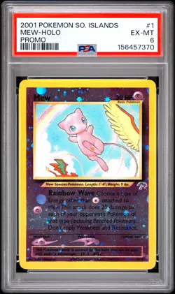 2001 POKEMON SOUTHERN ISLANDS PROMO #1 MEW-HOLO PSA 6 - Image 1