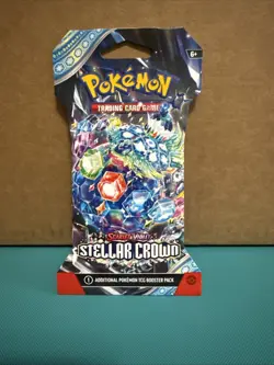 Pokemon TCG: Stellar Crown Booster Pack Sleeved - Random Art - Sealed - Image 1