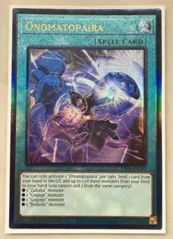 Onomatopaira 1st Edition Prismatic Ultimate Rare RA04-EN089 Yu-Gi-Oh! - Image 1