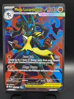 Pokemon TCG Mega Evolutions Mega Lucario EX TCG Full Art Ultra Rare Card 160/132 - Image 1