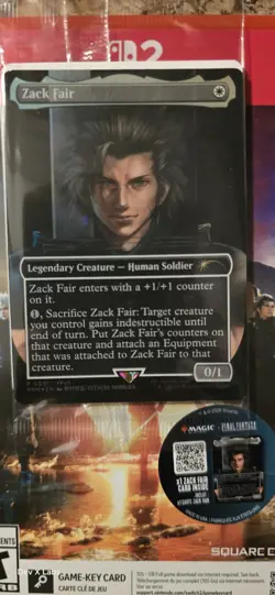 MTG Zack Fair Promo Card FF VII REBIRTH Switch 2 Bonus Factory Edge Chip SEALED - Image 1