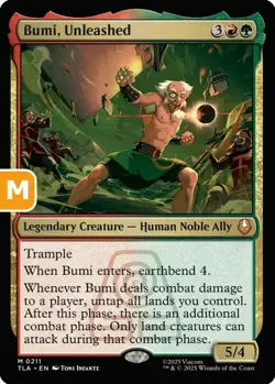 MTG Bumi Unleashed Avatar Mythic Legendary Creature Human Noble Ally NM - Image 1