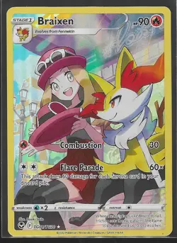 Braixen TG01/TG30 Swsh12: Silver Tempest Trainer Gallery Holo Pokemon TCG - NM - Image 1