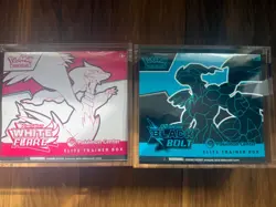Pokemon Center Black Bolt & White Flare ETB Set - Sealed - Heavy Duty Acrylic - Image 1