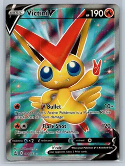 Victini V 144/163 Ultra Rare Battle Styles Pokemon Near Mint - Image 1