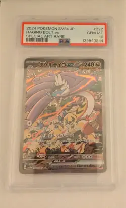 Pokemon Raging Bolt ex 222/187 Sv8a Special Art Rare PSA 10 Holo Japanese - Image 1