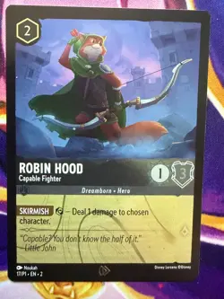 Disney Lorcana Robin Hood Capable Fighter League Promo Card 17/P1 Foil NEW - Image 1