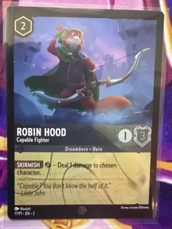 Disney Lorcana Robin Hood Capable Fighter League Promo Card 17/P1 Foil NEW - Image 3