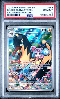 PSA 10 Iono's Kilowattrel 163/159 Journey Together JTG EN Full Art Pokemon Card - Image 1